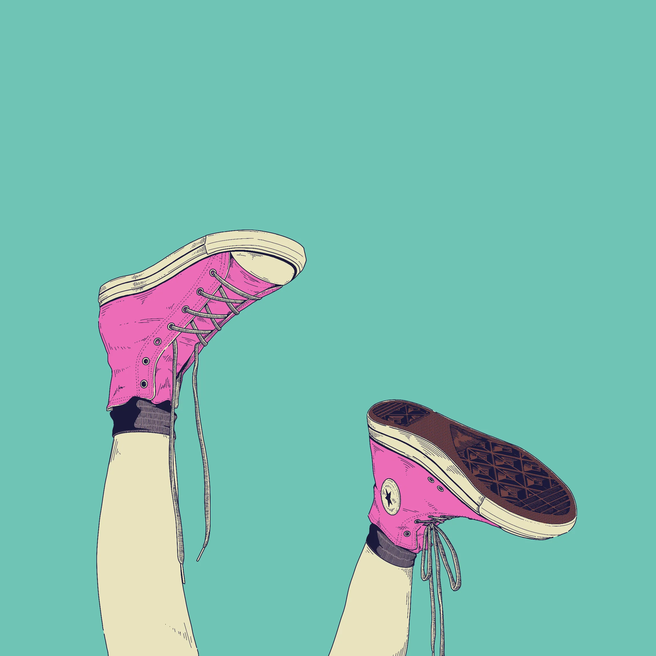 おまけ③ converse pink ファンアート スニーカー 靴 足