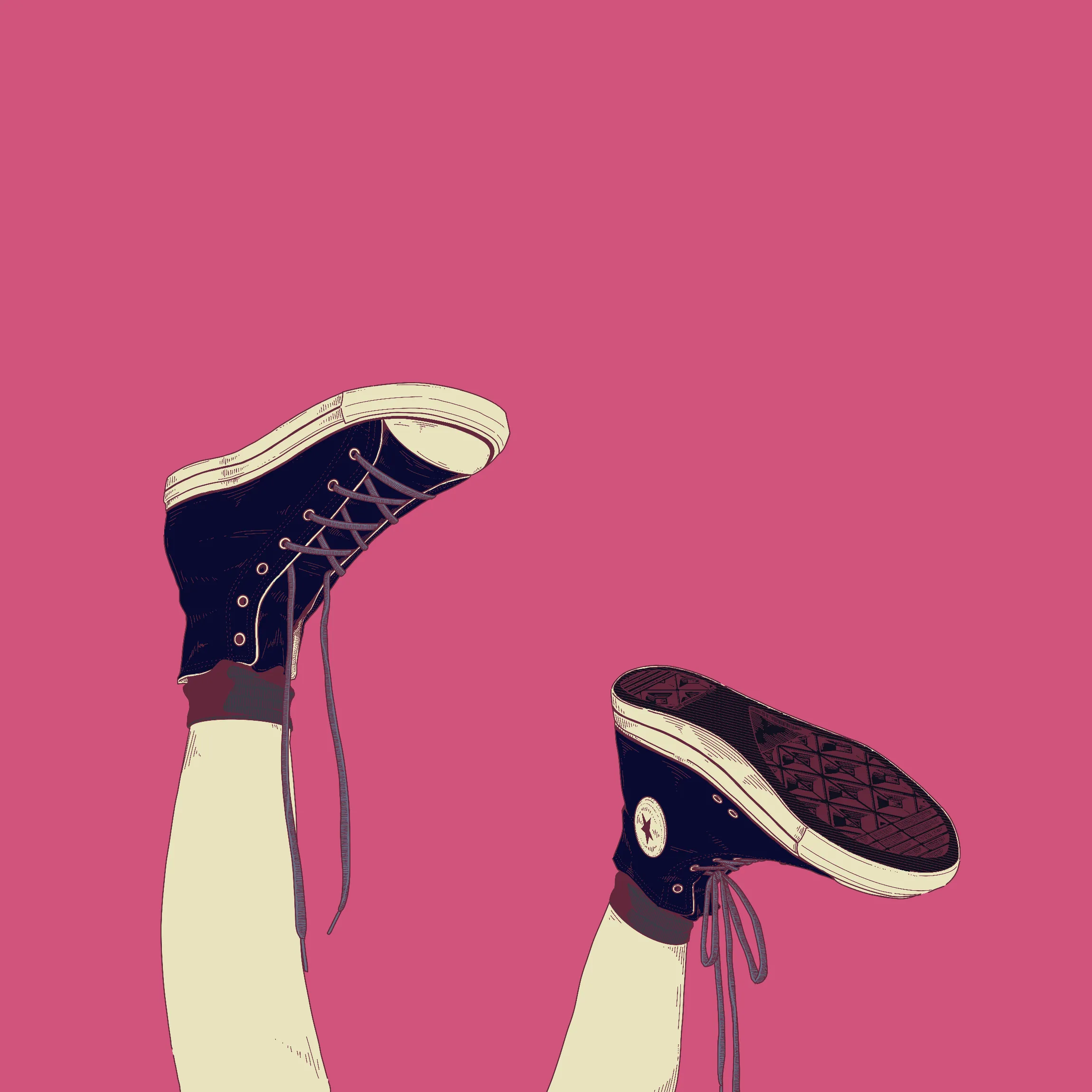 おまけ③ converse deep blue ファンアート スニーカー 靴 足