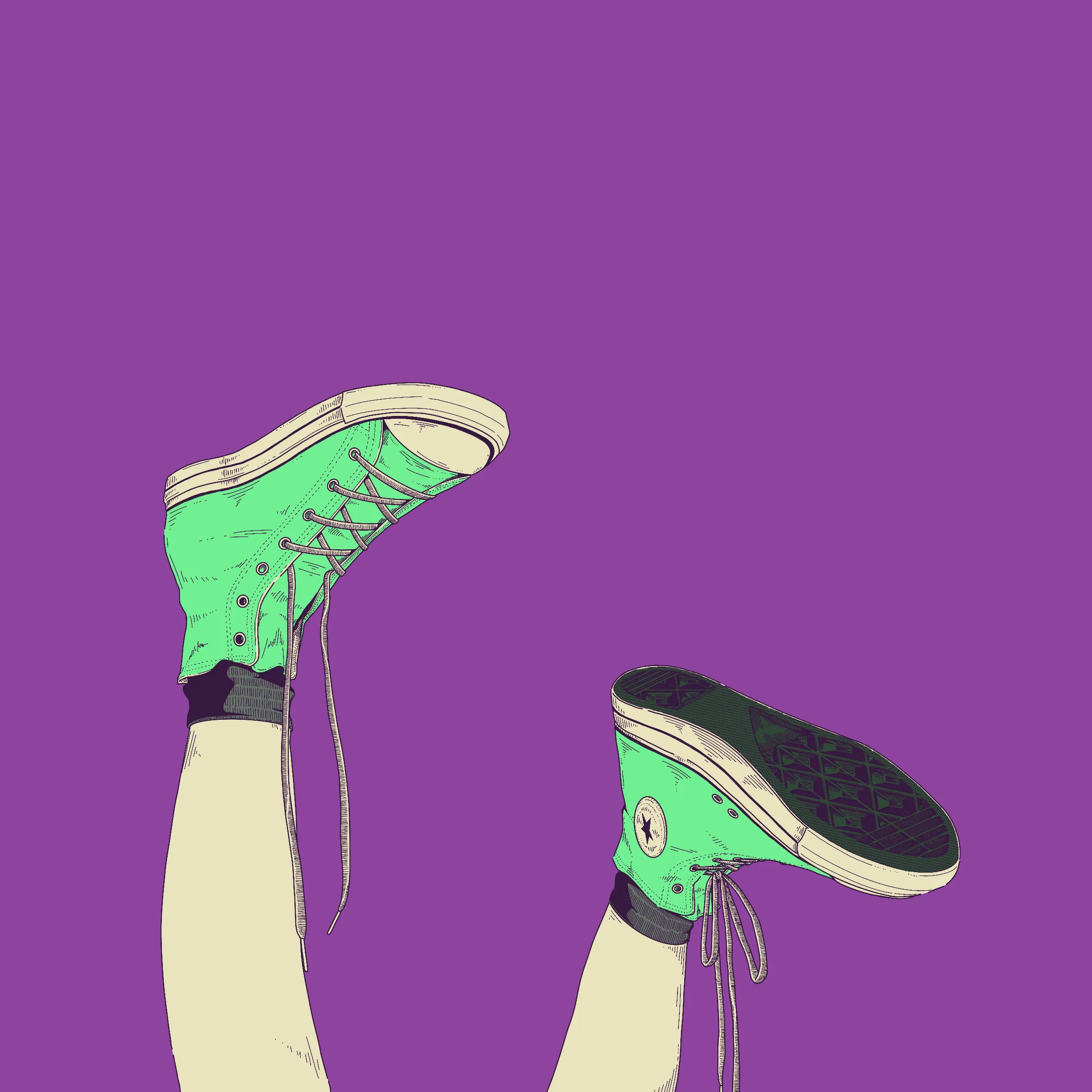 おまけ③ converse green ファンアート スニーカー 靴 足