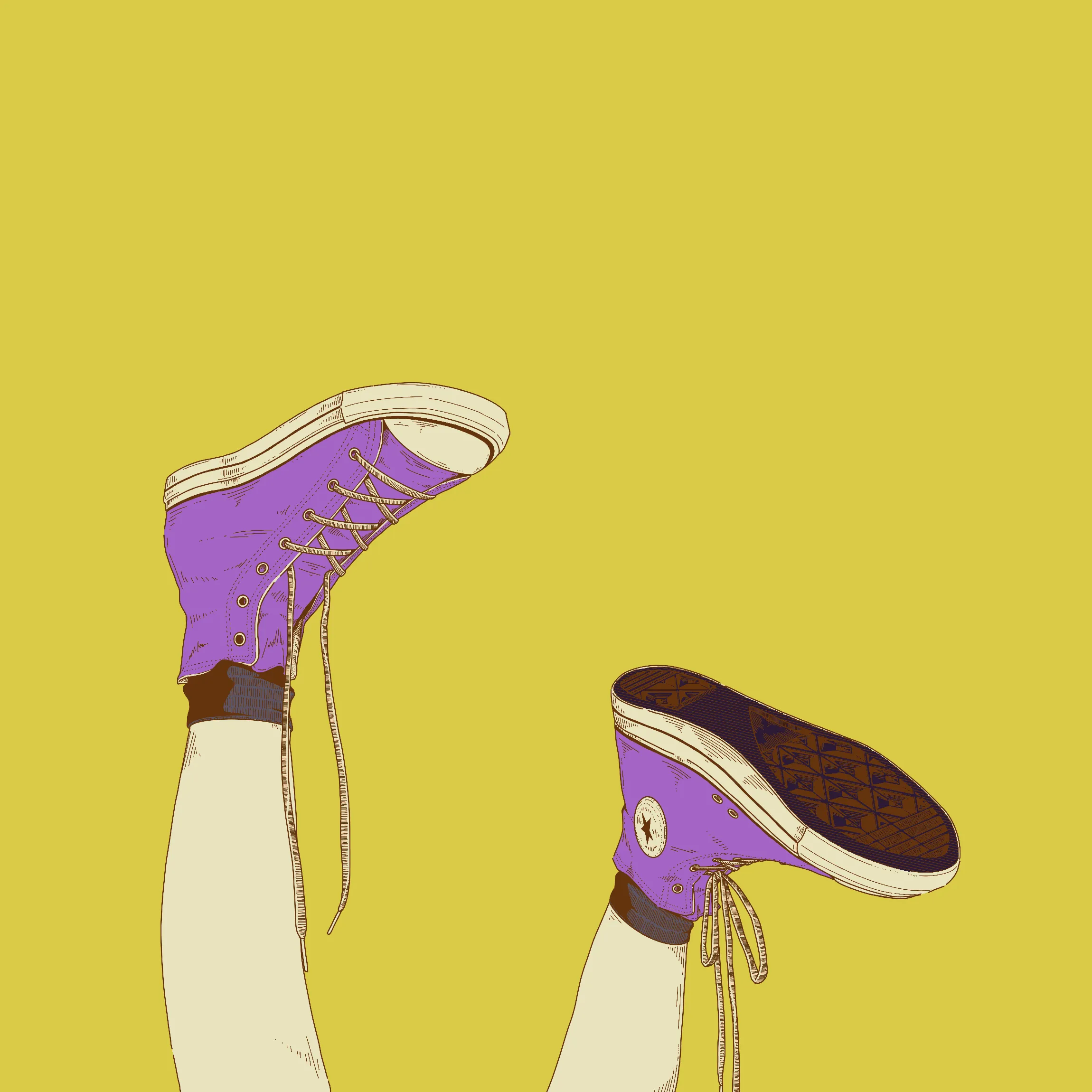 おまけ③ converse purple ファンアート スニーカー 靴 足