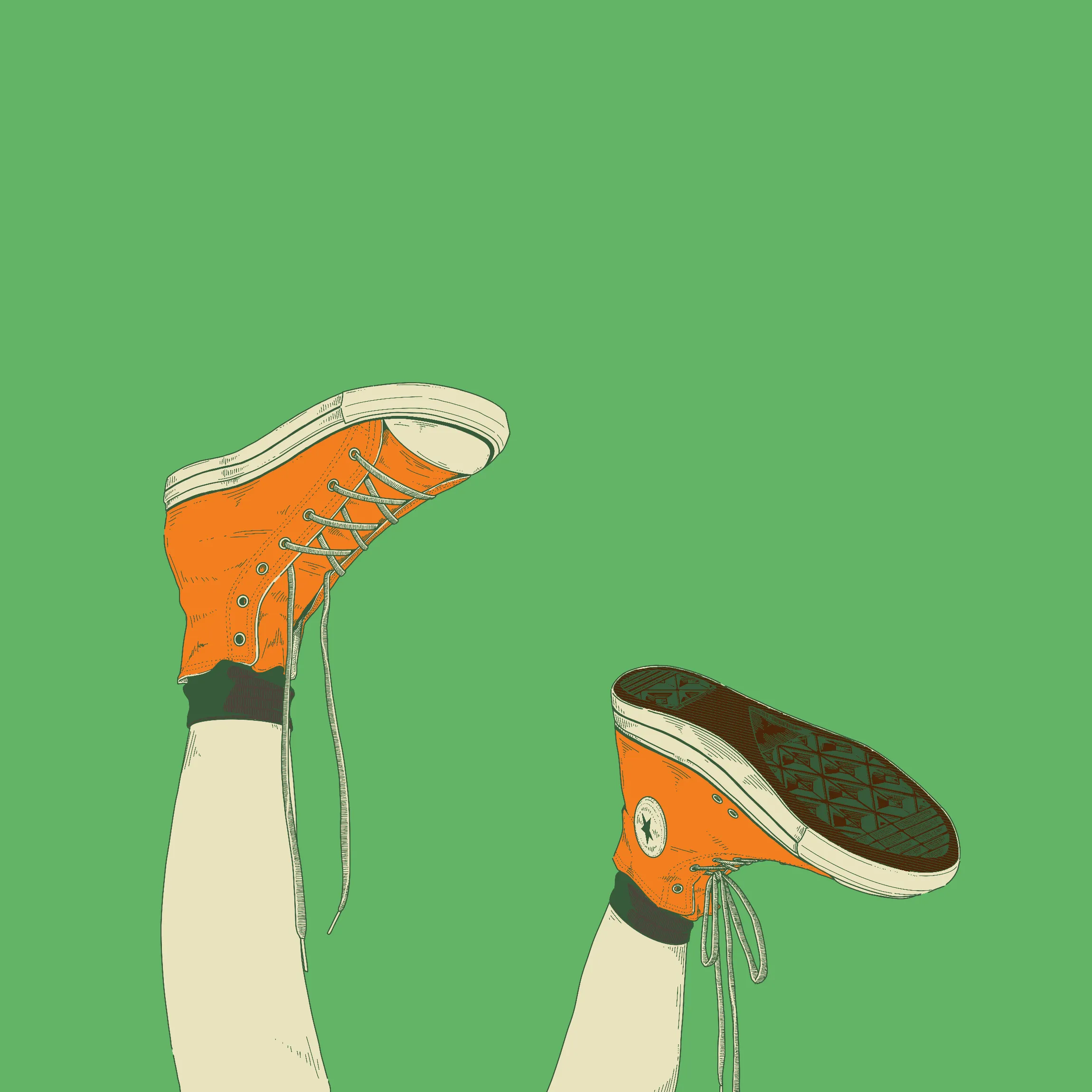 おまけ③ converse orange ファンアート スニーカー 靴 足