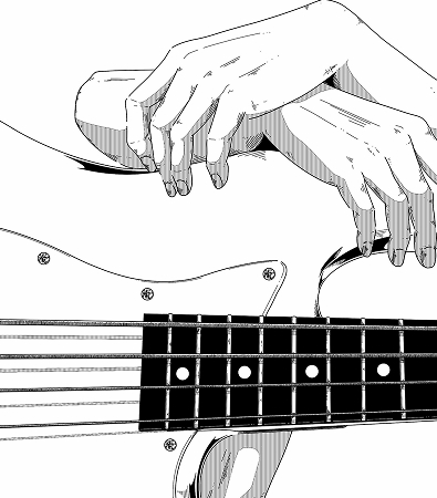 愛でる手の線画